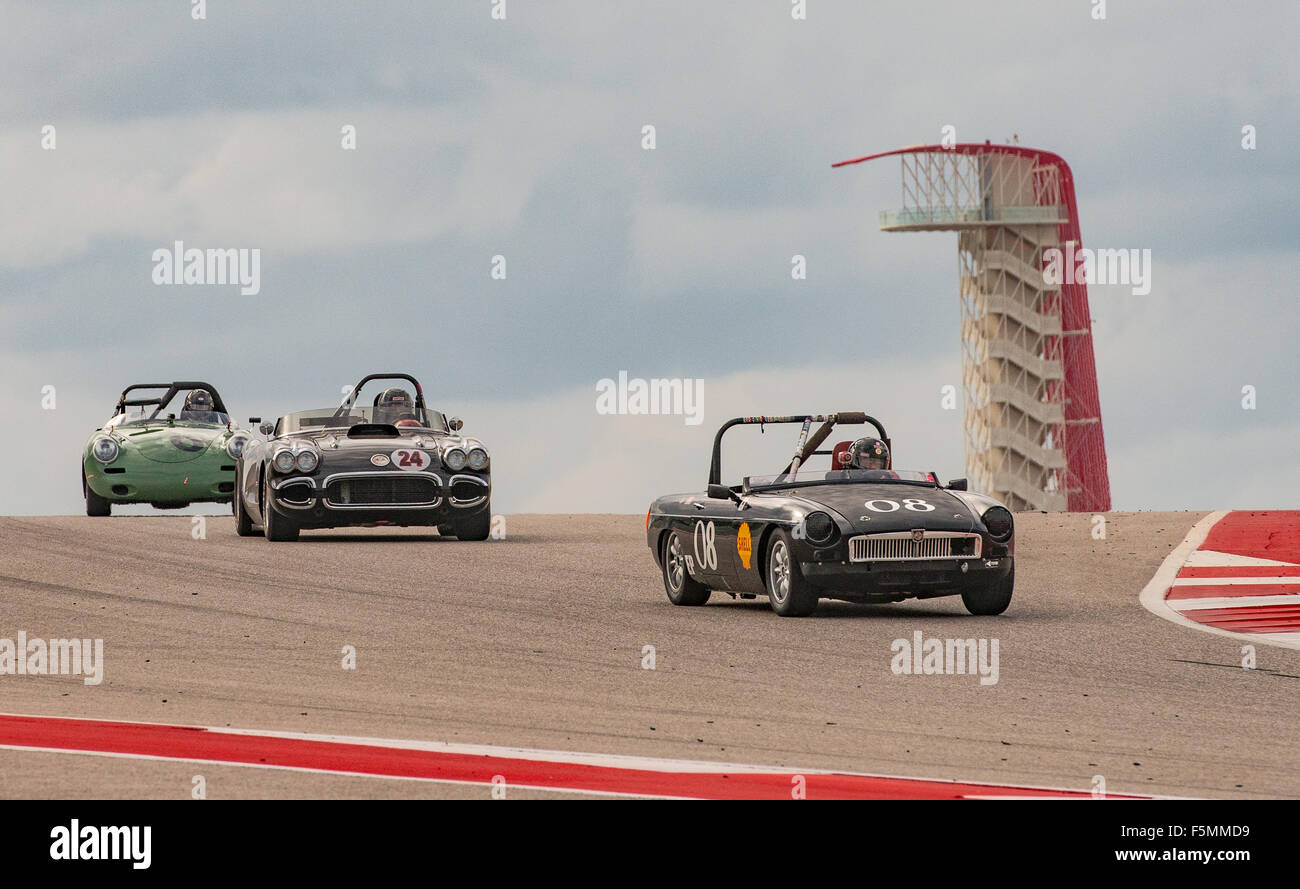 Vintage Sportscar Racing sur le circuit des Amériques, Austin, Texas. Banque D'Images