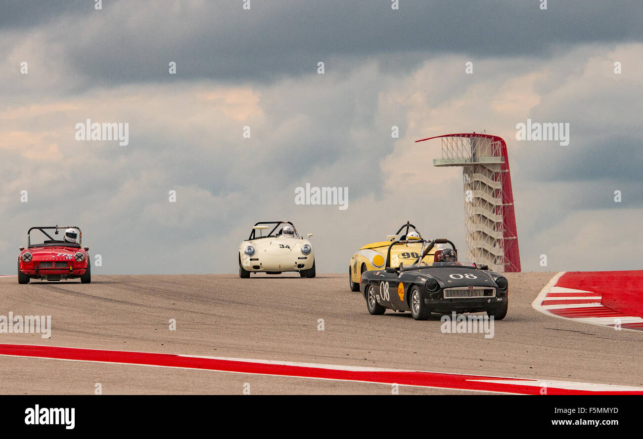 Vintage Sportscar Racing sur le circuit des Amériques, Austin, Texas. Banque D'Images