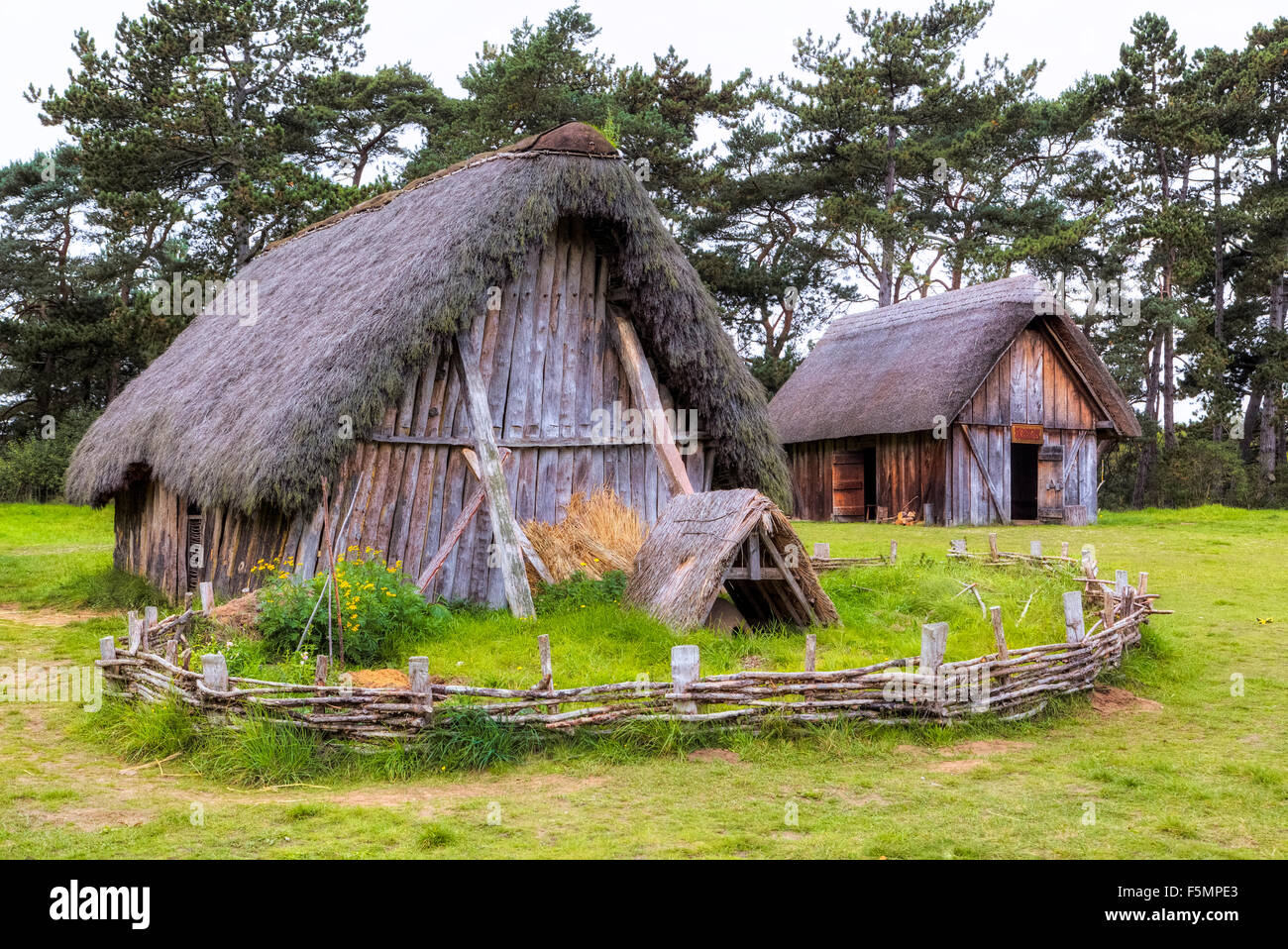 Village anglo-saxon, West Stow, Suffolk, Angleterre, Royaume-Uni Banque D'Images