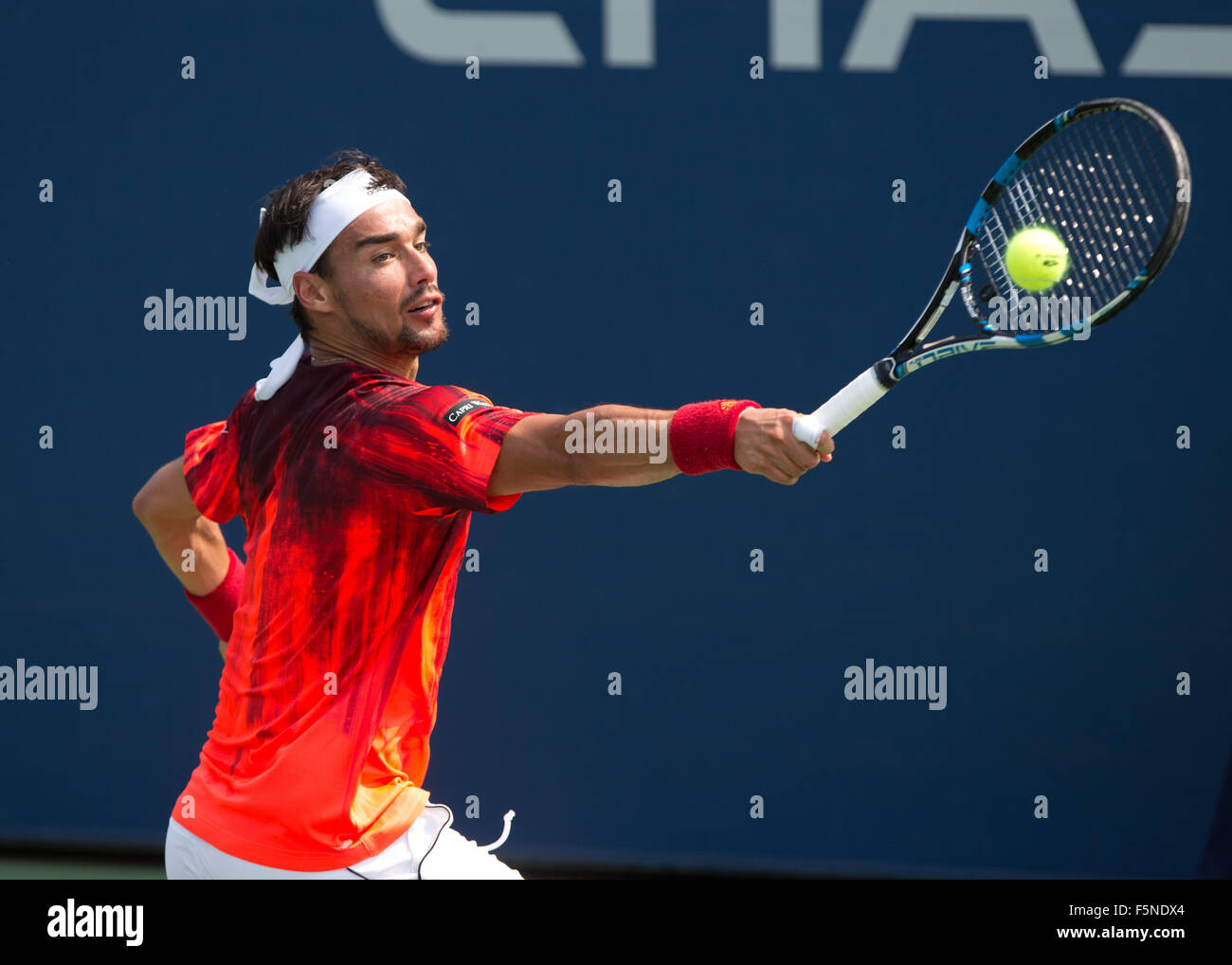 Fabio Fognini (ITA) à l'US Open de Flushing Meadows 2015 ,l'USTA Billie Jean King National Tennis Center, New York, USA, Banque D'Images