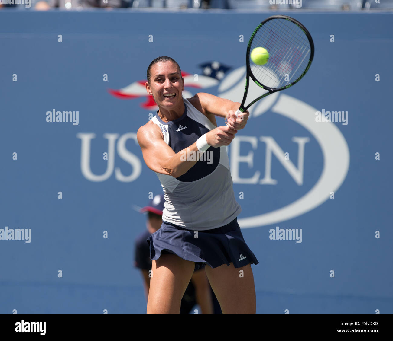 Flavia Pennetta (ITA) à l'US Open de Flushing Meadows 2015,USTA Billie Jean King National Tennis Center, New York, Banque D'Images