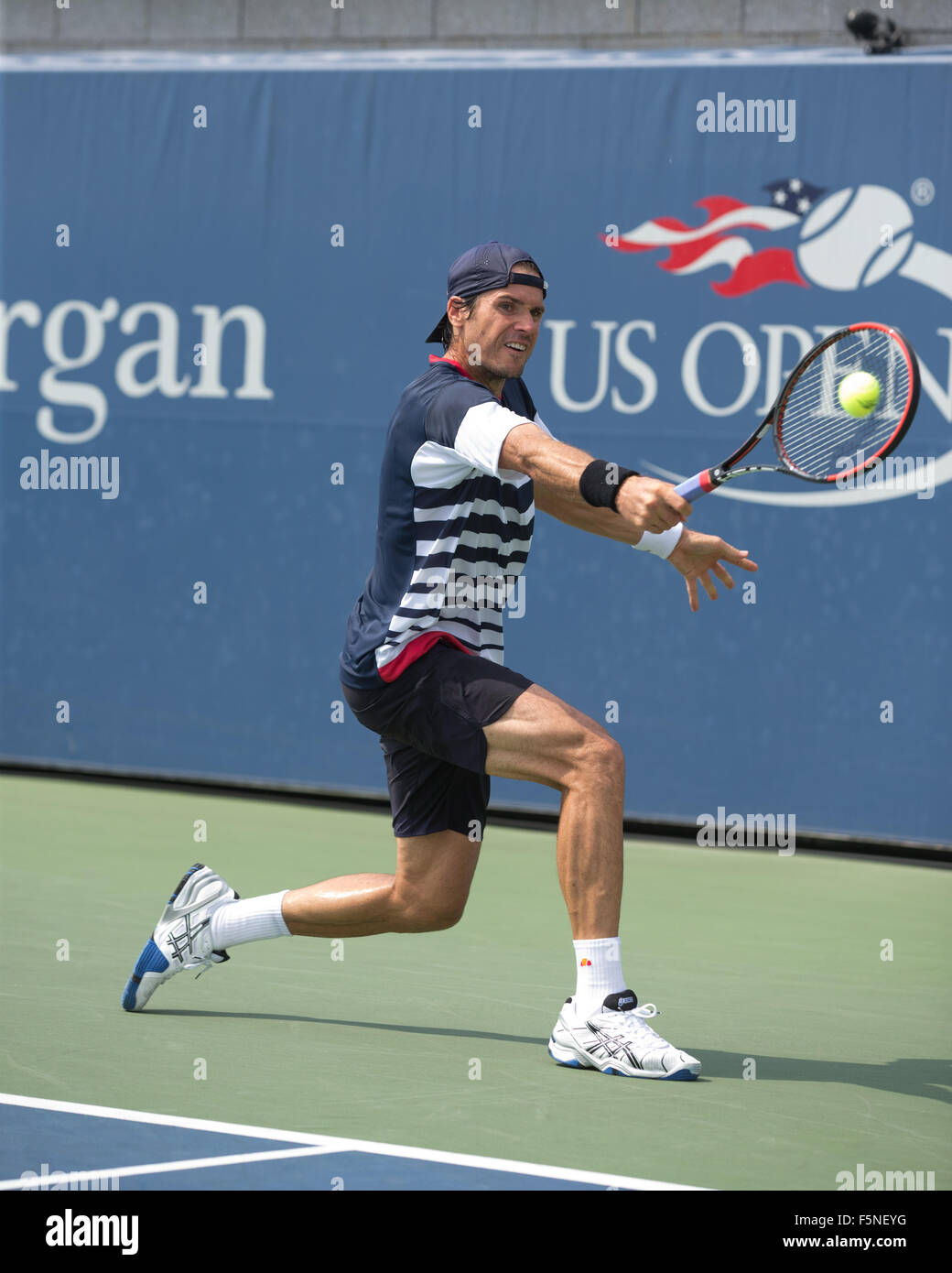 Tommy Haas (GER) à l'US Open 2015, l'USTA Billie Jean National Tennis Center, New York, Banque D'Images