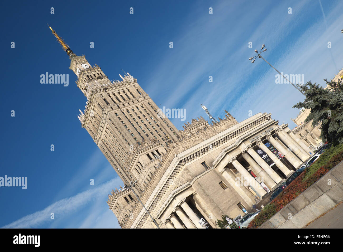 Pologne Varsovie, le Palais de la Culture et de la science PKiN dans le centre-ville Banque D'Images