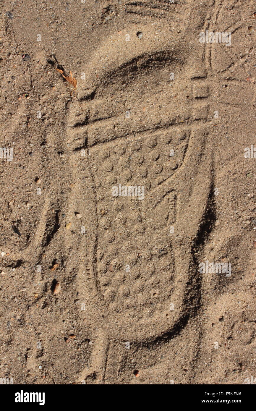 Les pieds sur terre des traces de saleté Banque D'Images