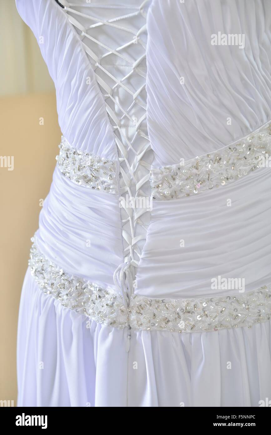 Parties de mariage robe de corset et tissu tighting Banque D'Images