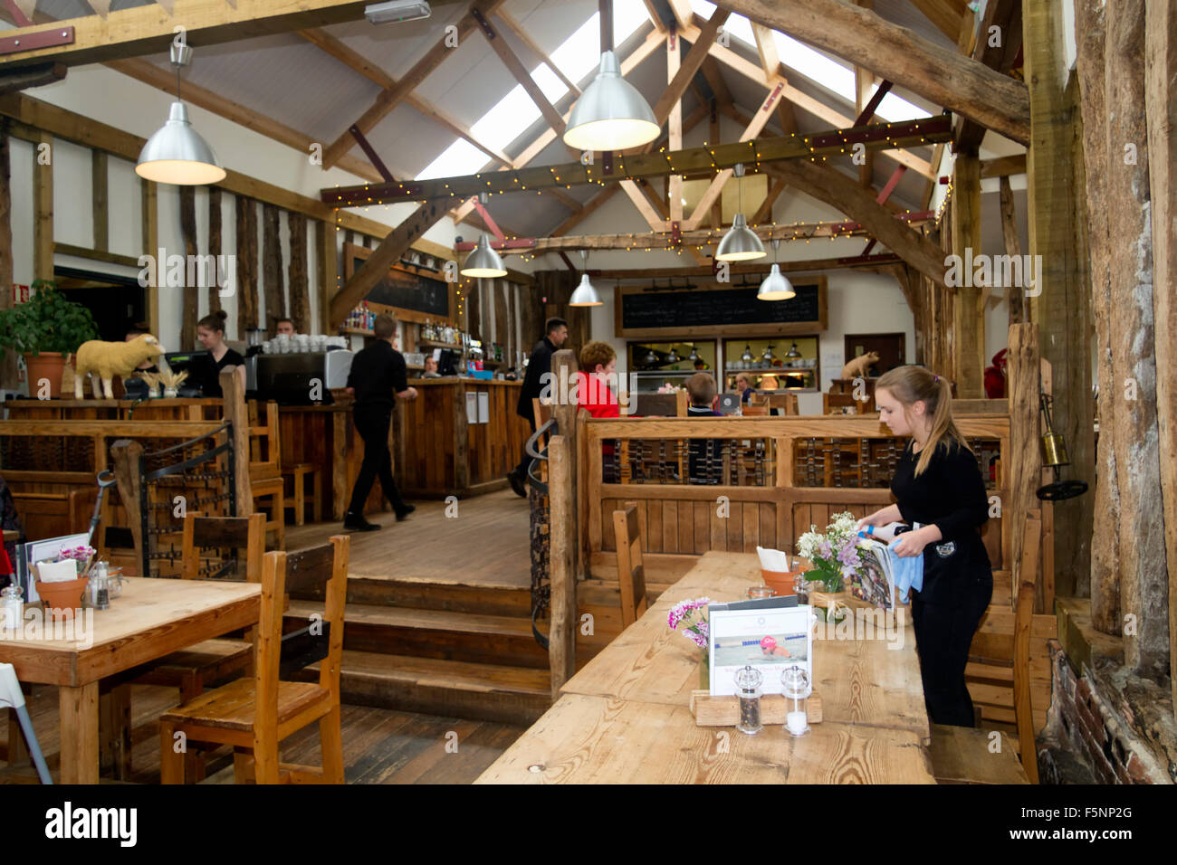 Restaurant intérieur, Jimmy's Farm, Wherstead, Ipswich, Suffolk, UK Banque D'Images