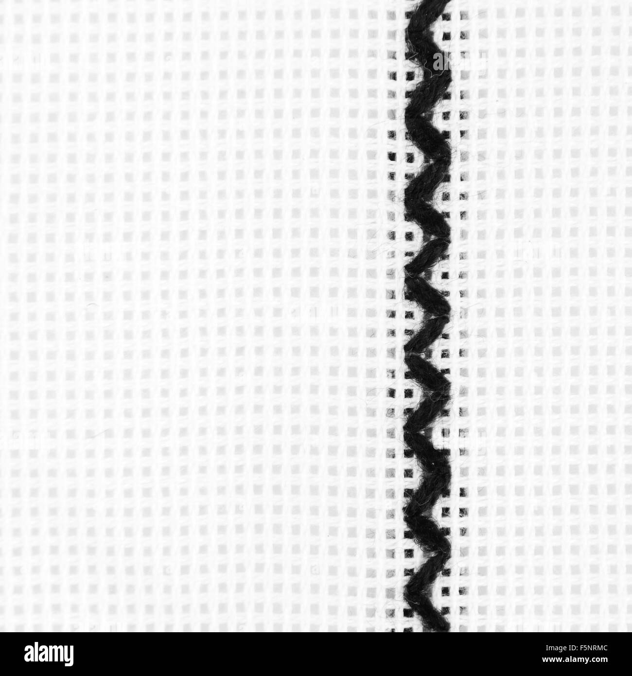 Les motifs de broderie traditionnelle ukrainienne. Fil noir sur textile blanc Banque D'Images