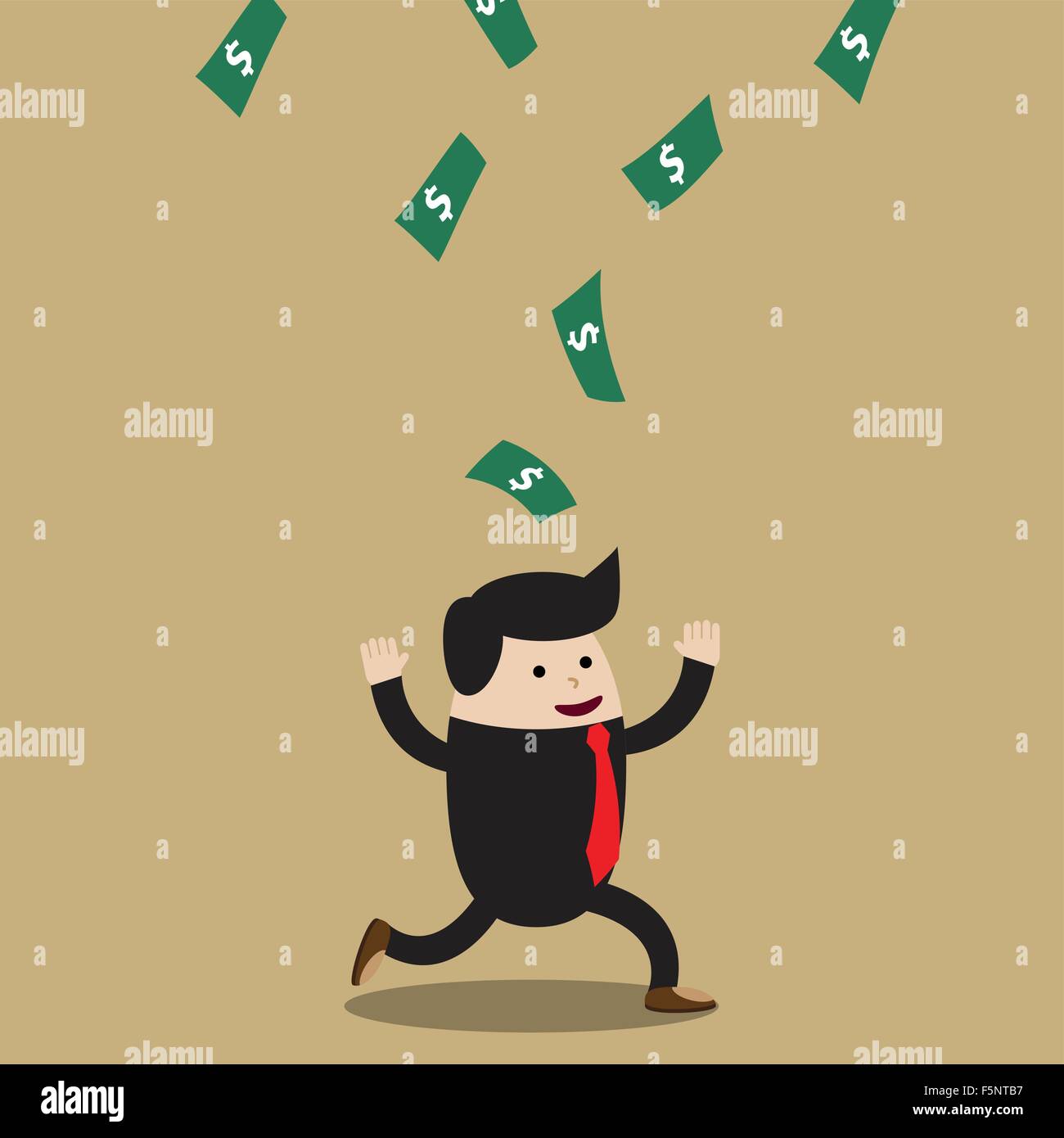 Lucky Man avec des dollars relevant de sky, VECTOR, EPS10 Illustration de Vecteur