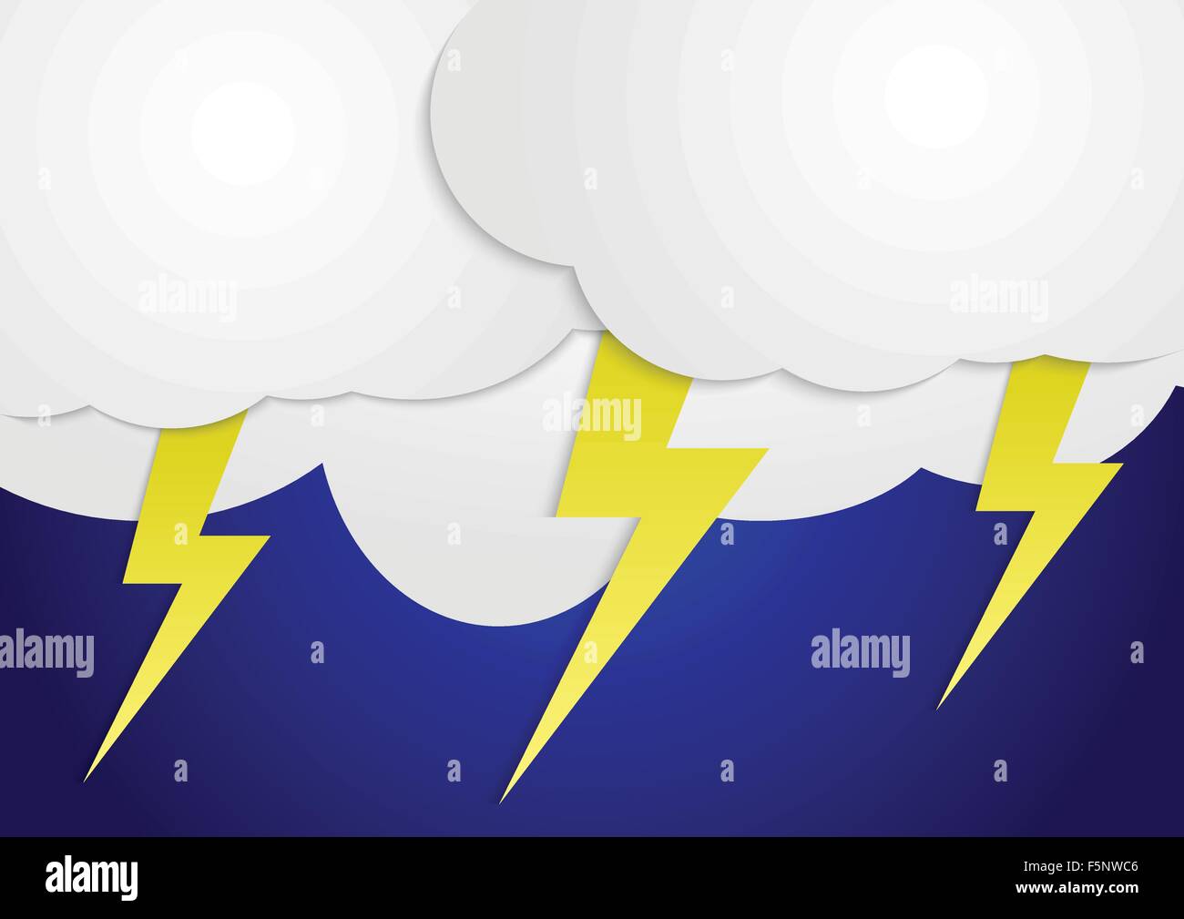 Les nuages de tempête avec des éclairs jaunes, VECTOR, EPS10 Illustration de Vecteur
