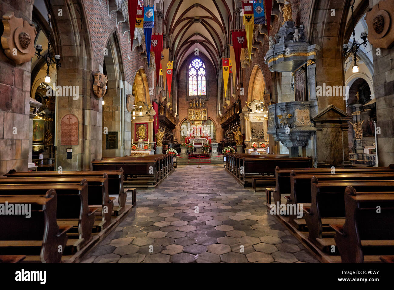 Tourné de l'intérieur de Cathédrale de Saint Jean Baptiste ou Cathédrale de Wroclaw, l'île de la cathédrale ou Ostrow Tumski, la Pologne, l'Europe Banque D'Images
