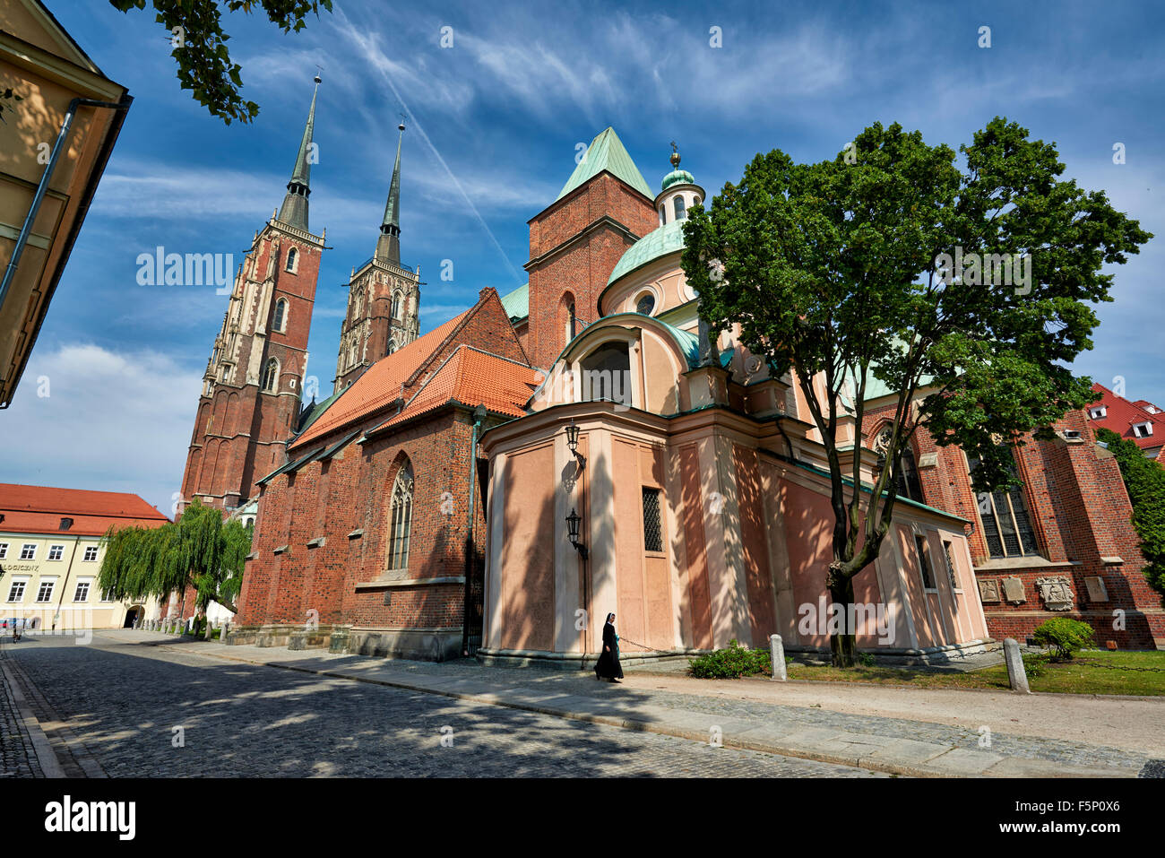 Cathédrale de Saint Jean Baptiste ou Cathédrale de Wroclaw, l'île de la cathédrale ou Ostrow Tumski, la Pologne, l'Europe Banque D'Images