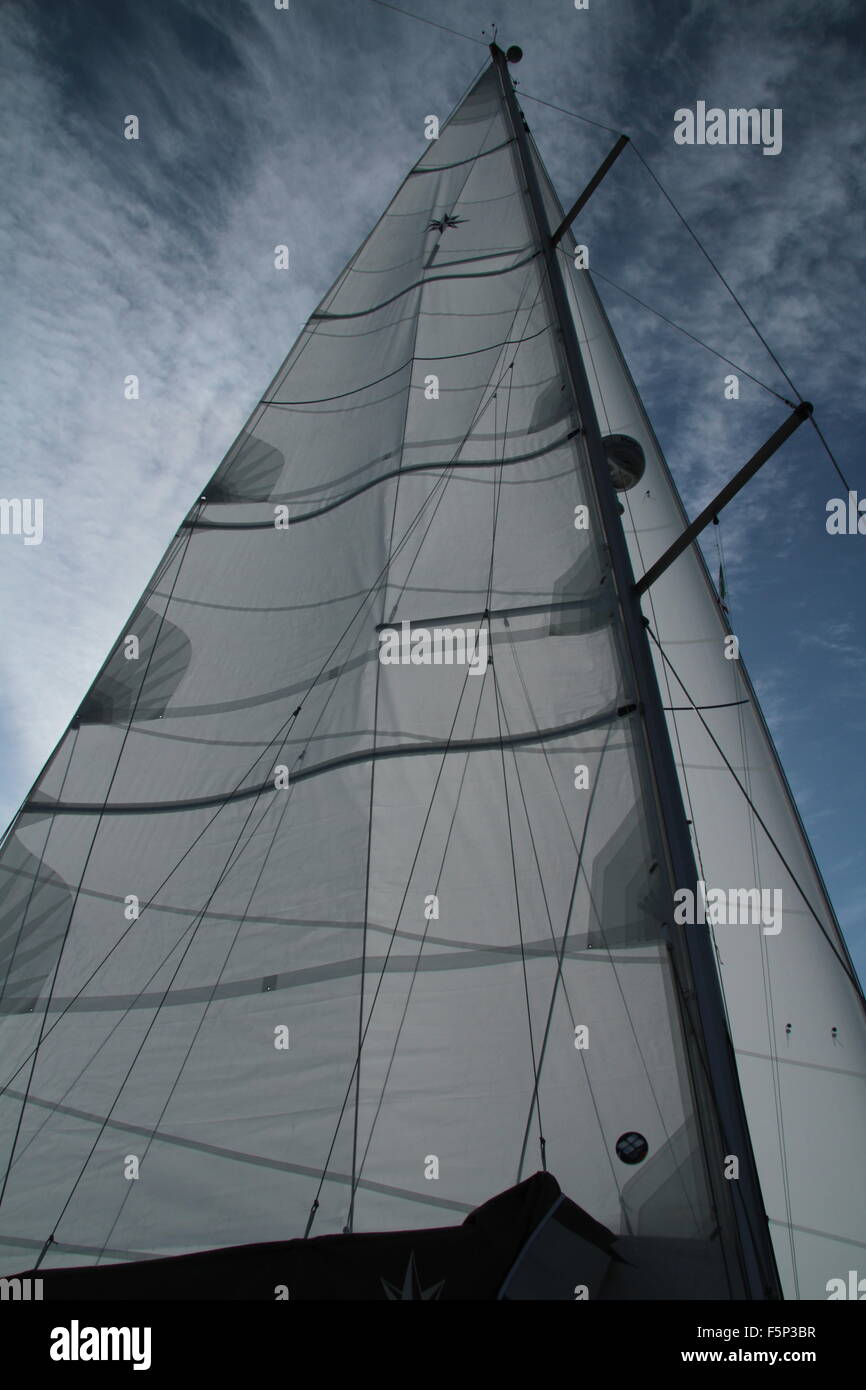 Grand-voile sous le vent Banque D'Images