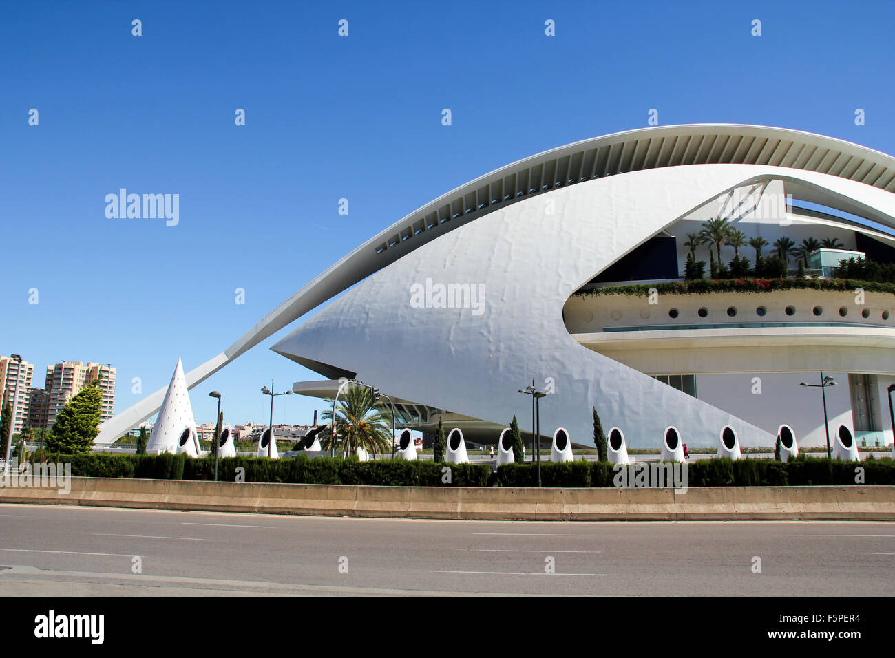 VALENCIA, Espagne - 30 septembre 2012 : Détail de la Cité des Arts et des Sciences de Valence, en Espagne. Ville a été conçue par Santiago Banque D'Images