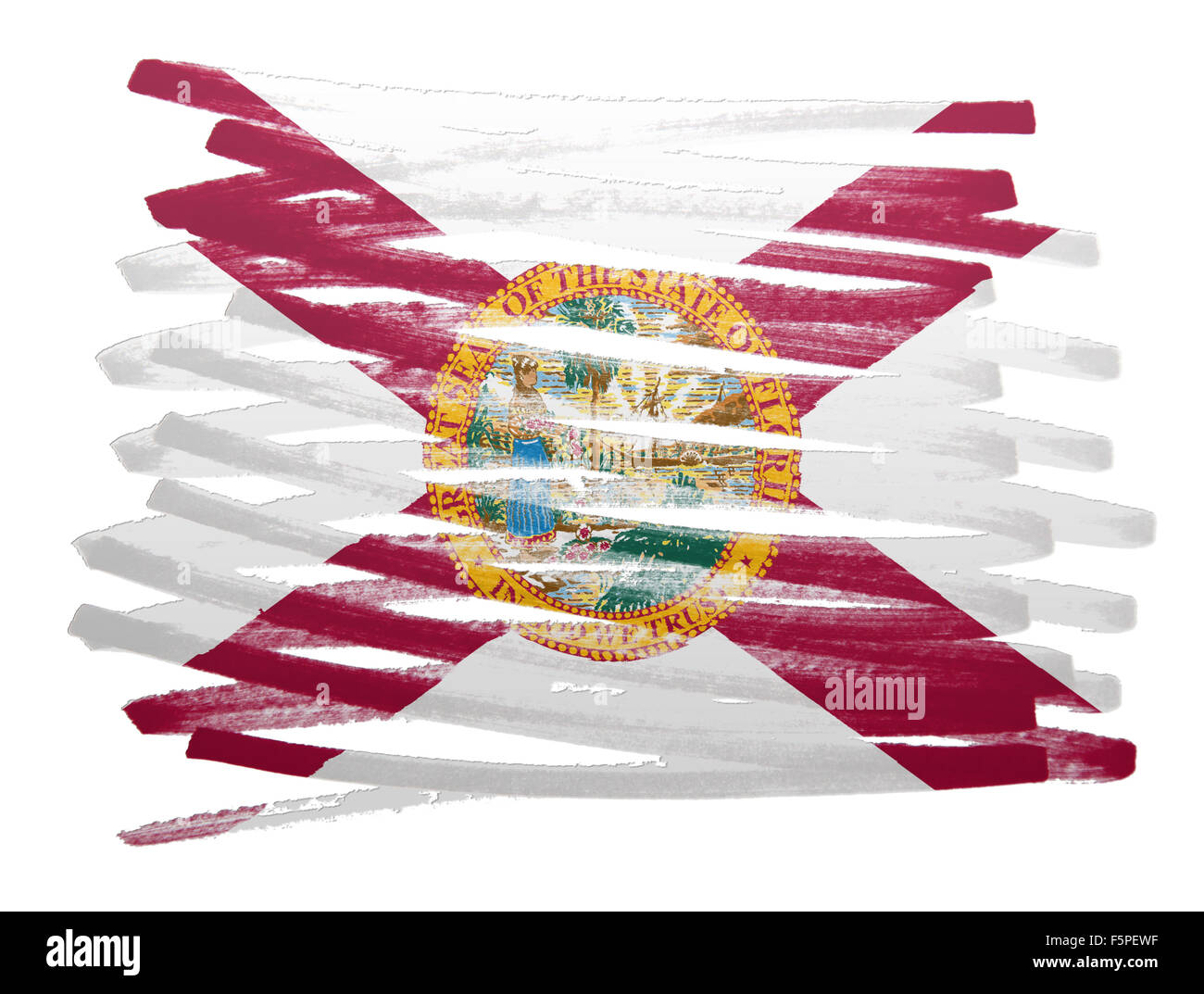 Flag illustration réalisée avec stylo - Floride Banque D'Images