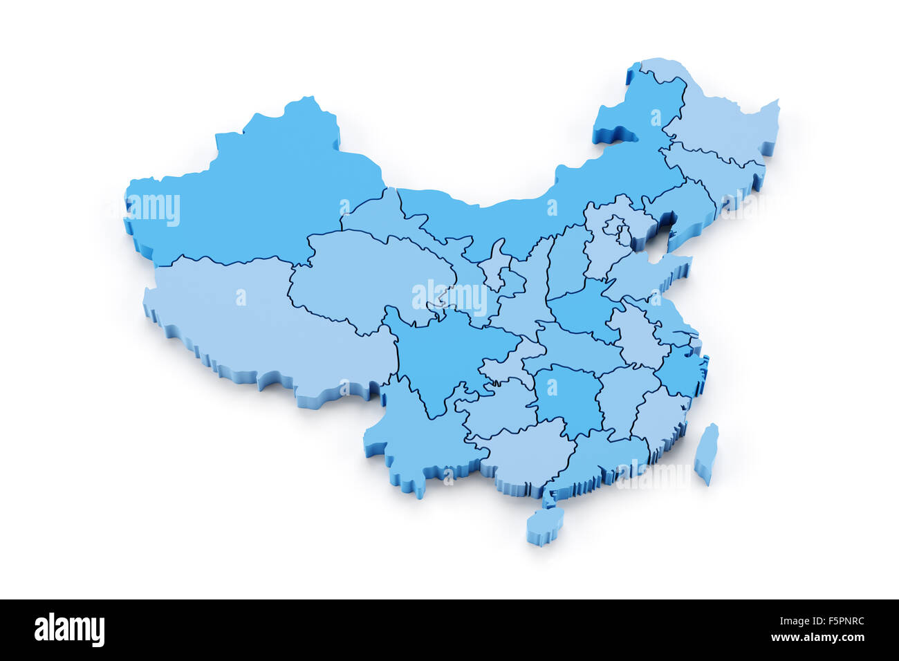 Carte de Chine avec les provinces Banque D'Images