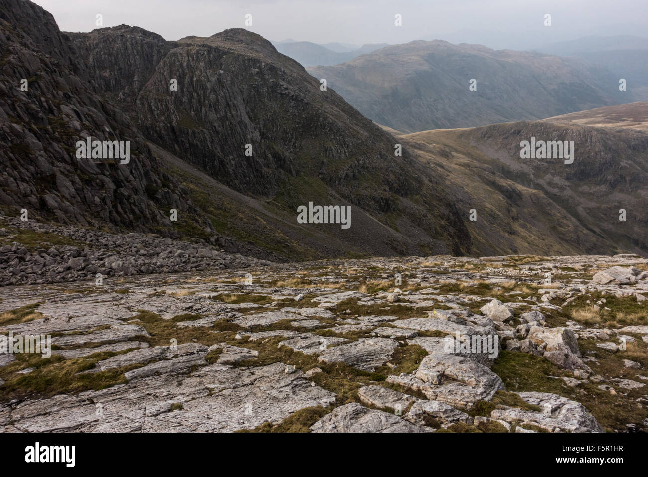 L'étonnante Grande dalle sur Bowfell Banque D'Images