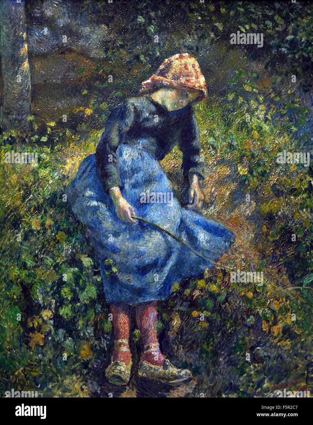 Le Shepherdess 1881 Camille Pissarro 1830 - 1903 France Français Banque D'Images