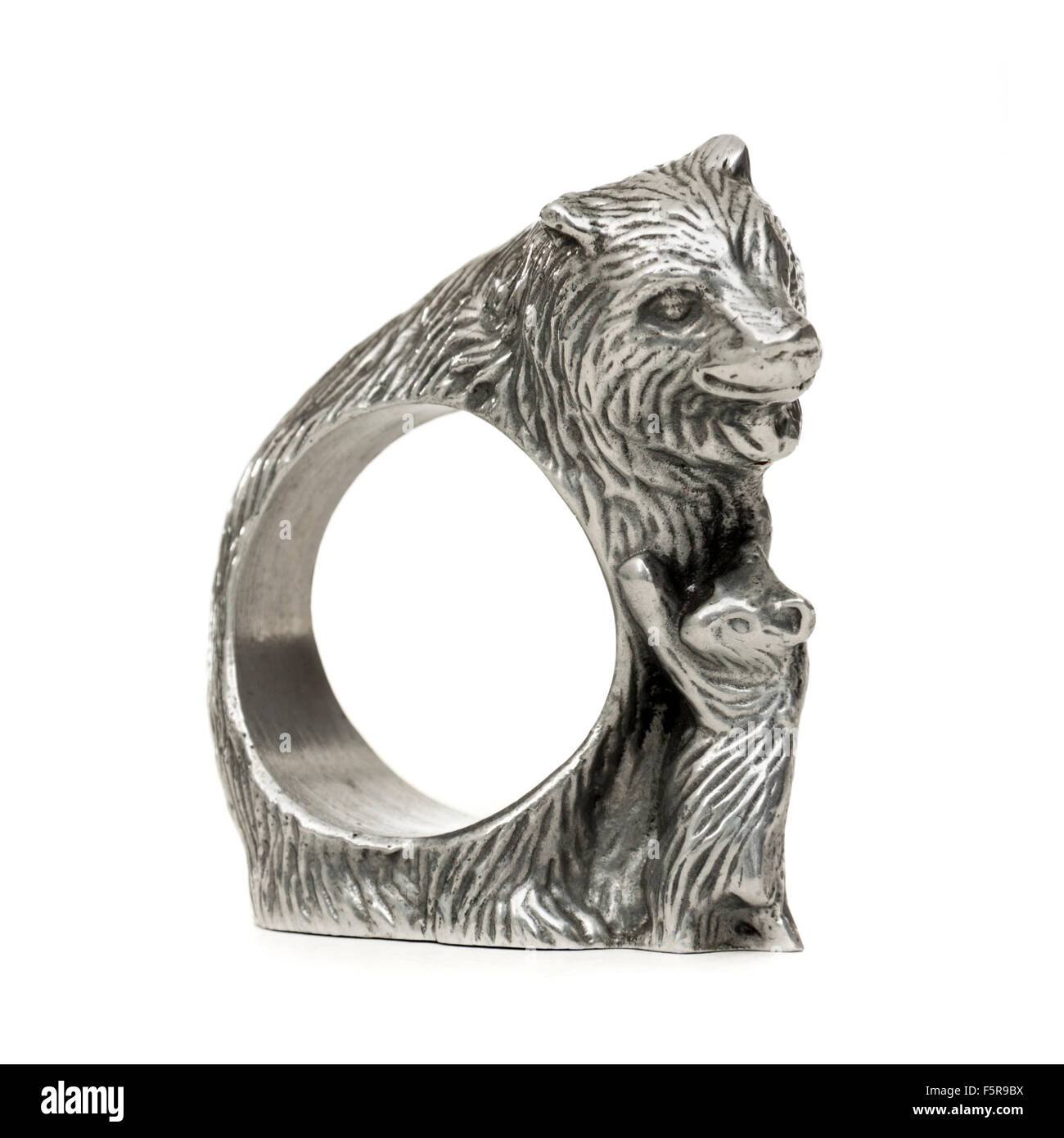 La Cour d'Arthur et d'ours en aluminium 'Cub' anneau de serviette Banque D'Images