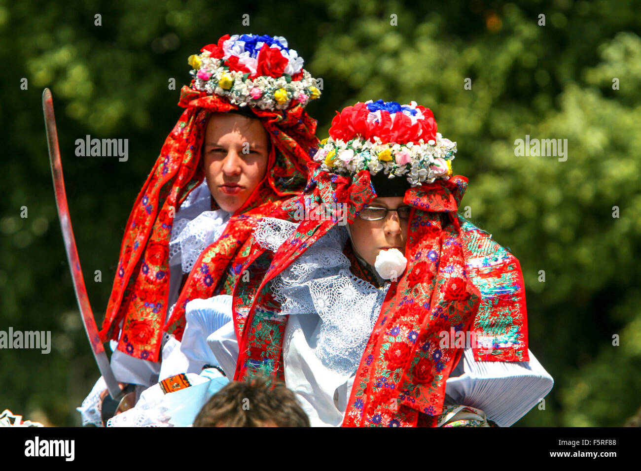 Le tour des Rois. Festival du folklore traditionnel, Vlcnov, patrimoine intangible de l'UNESCO, Moravie du Sud, République Tchèque Europe circuit tchèque des Rois Banque D'Images