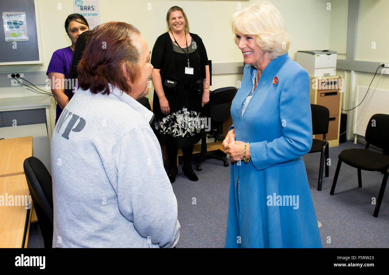 Wellington, Nouvelle-Zélande - 7 novembre 2015 - Camilla, Duchesse de Cornouailles, visite la prison de femmes de Arohata 7 Novembre 2015 à Wellington, Nouvelle-Zélande. Charles et Camilla visiter la Nouvelle-Zélande du 4 novembre au 10 novembre Participation à des événements à Wellington, Dunedin, Nelson, Westport, Ngaruawahia, Auckland et New Plymouth (Fairfax extérieure/Maarten Holl). Banque D'Images