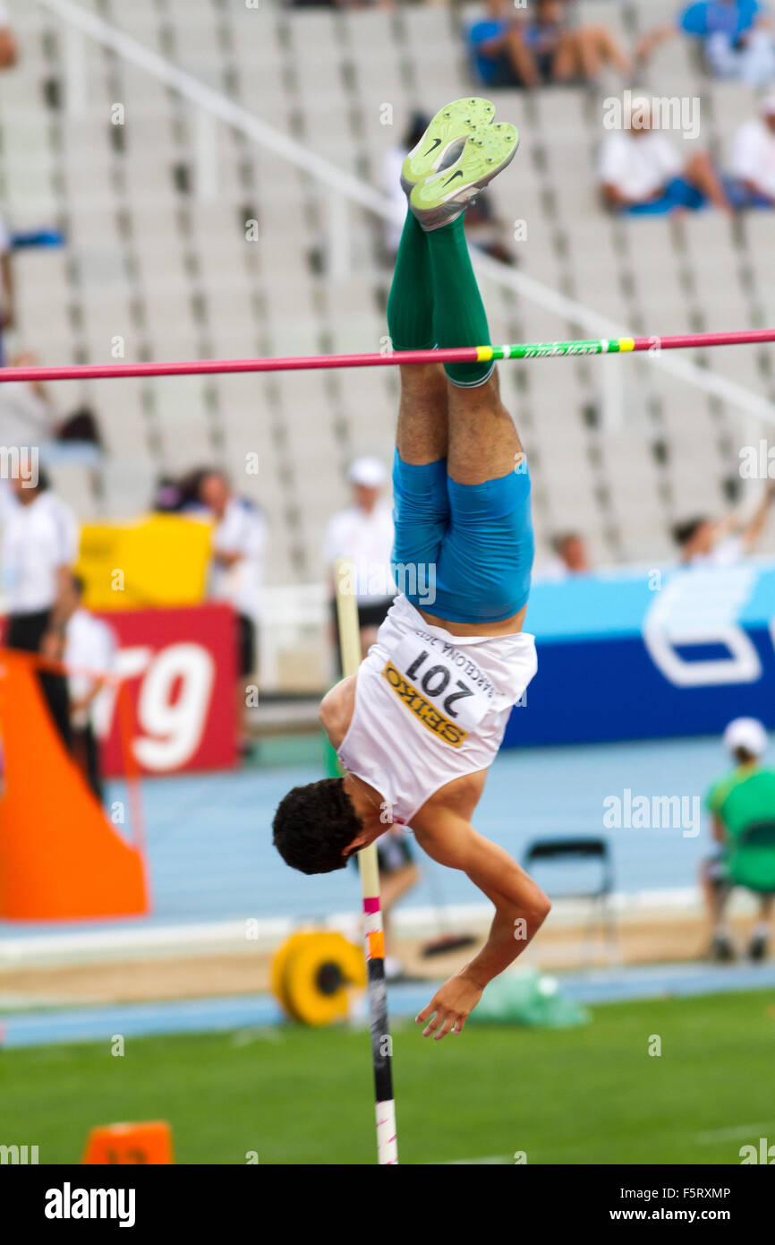 Ivan Horvat Croatie,perche,20e championnats juniors d'athlétisme 2012 à Barcelone, Espagne Banque D'Images