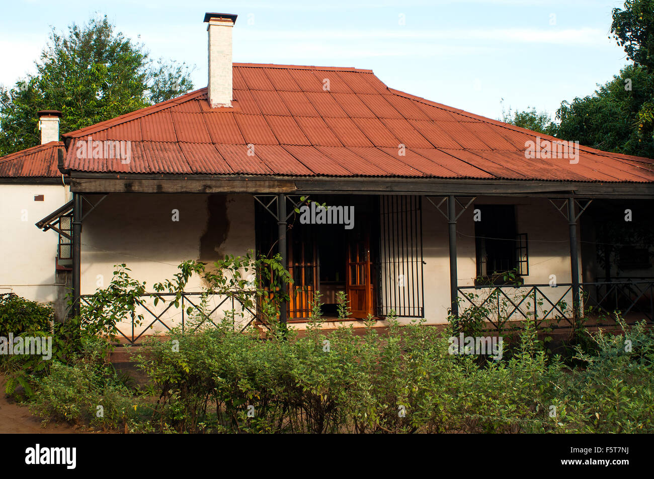 Vieille maison coloniale, Mosi-Oa-Tunya Road, Livingstone, Zambie Banque D'Images