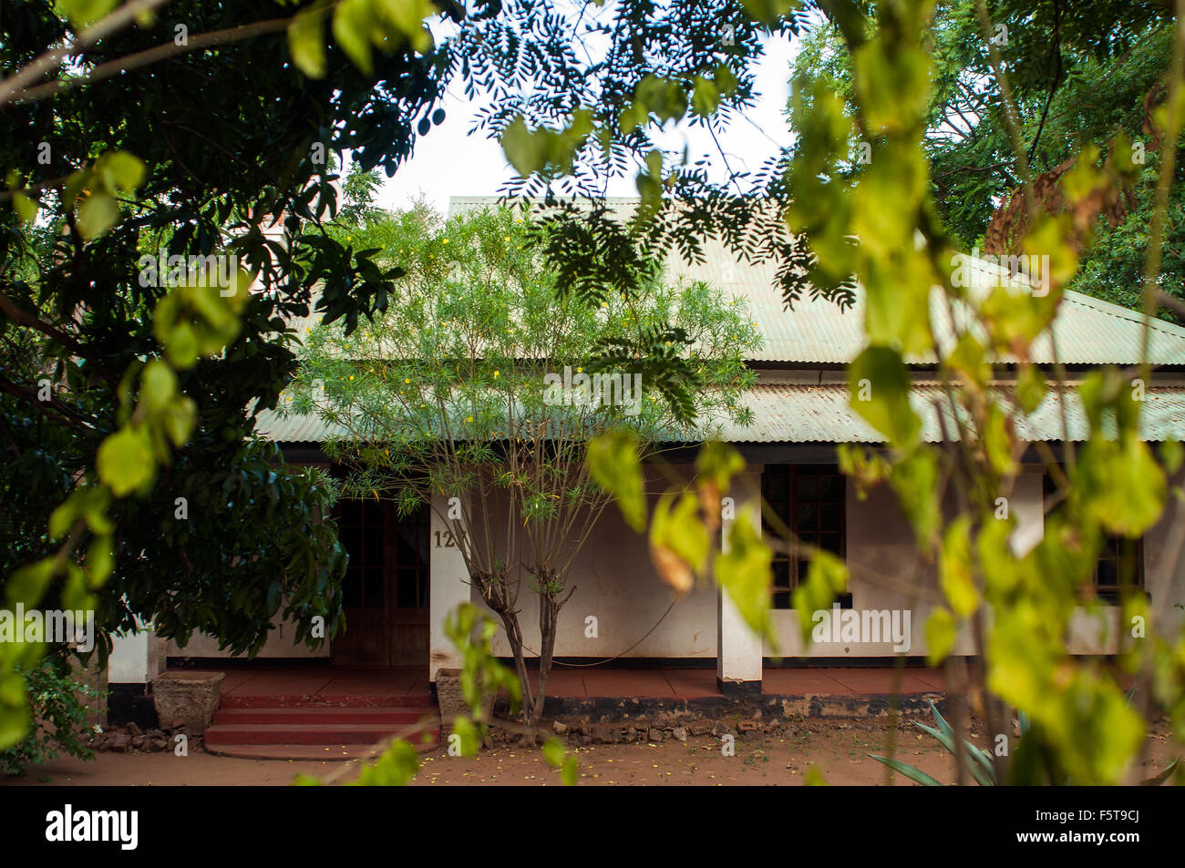 Vieille maison coloniale, Mosi-Oa-Tunya Road, Livingstone, Zambie Banque D'Images