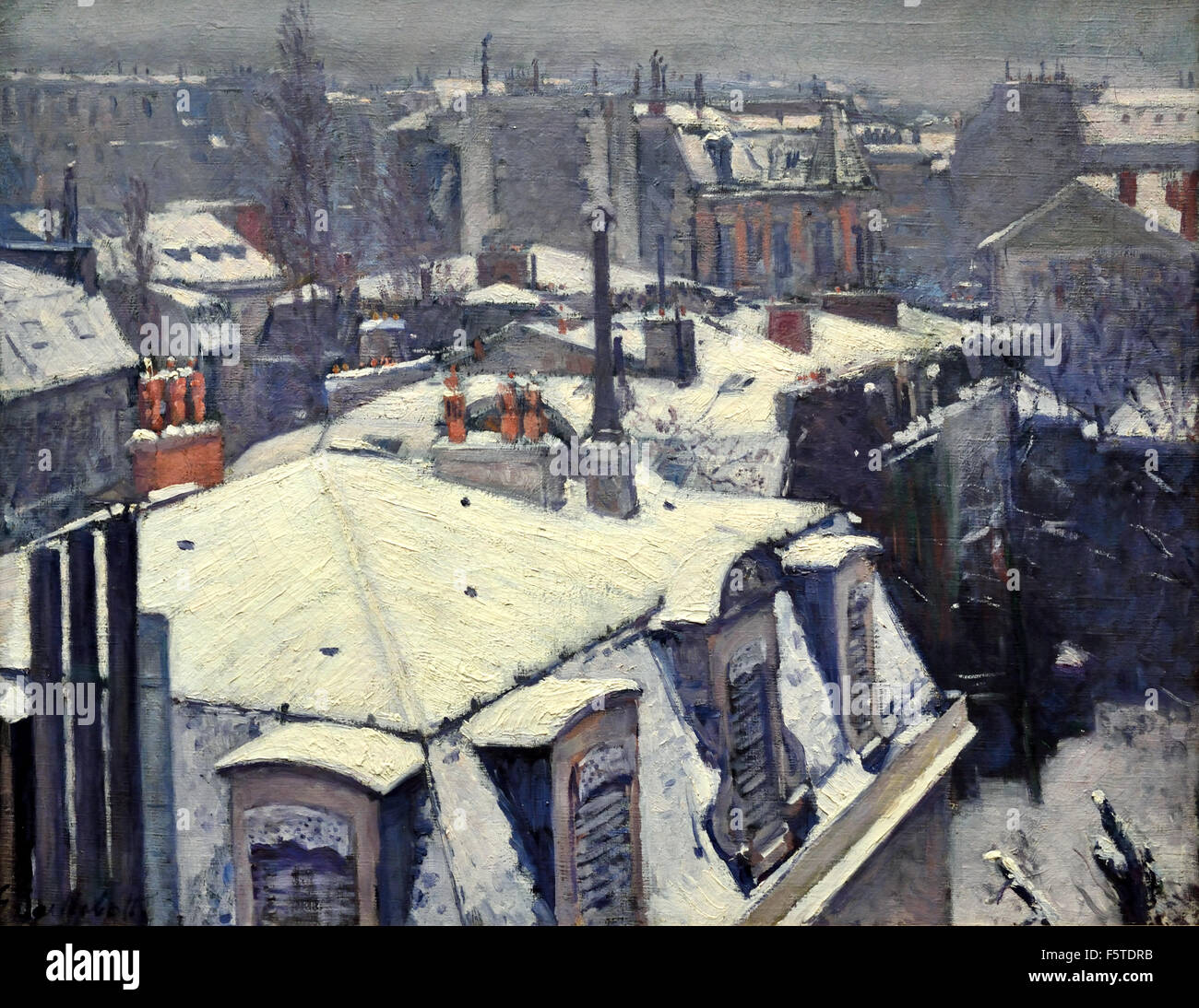 Vue de toits (Effet de neige) toits (Effet de neige) 1878 1848 1894 Gustave Caillebotte - France Banque D'Images