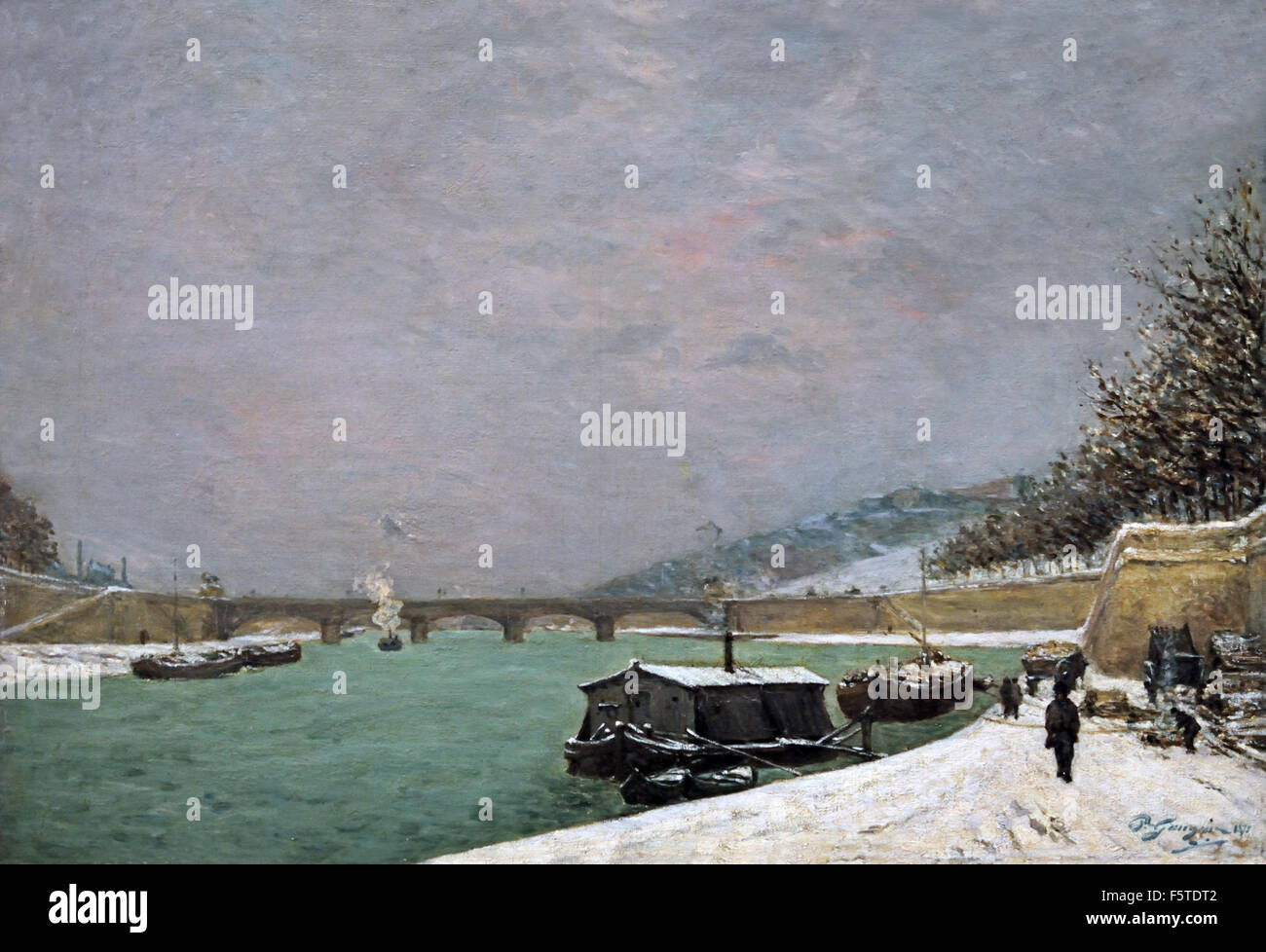 La Seine au pont d'Iéna. Temps de neige - La Seine au pont d'lena. Temps de neige 1875 Paul Gauguin 1848 - 1903 France Banque D'Images