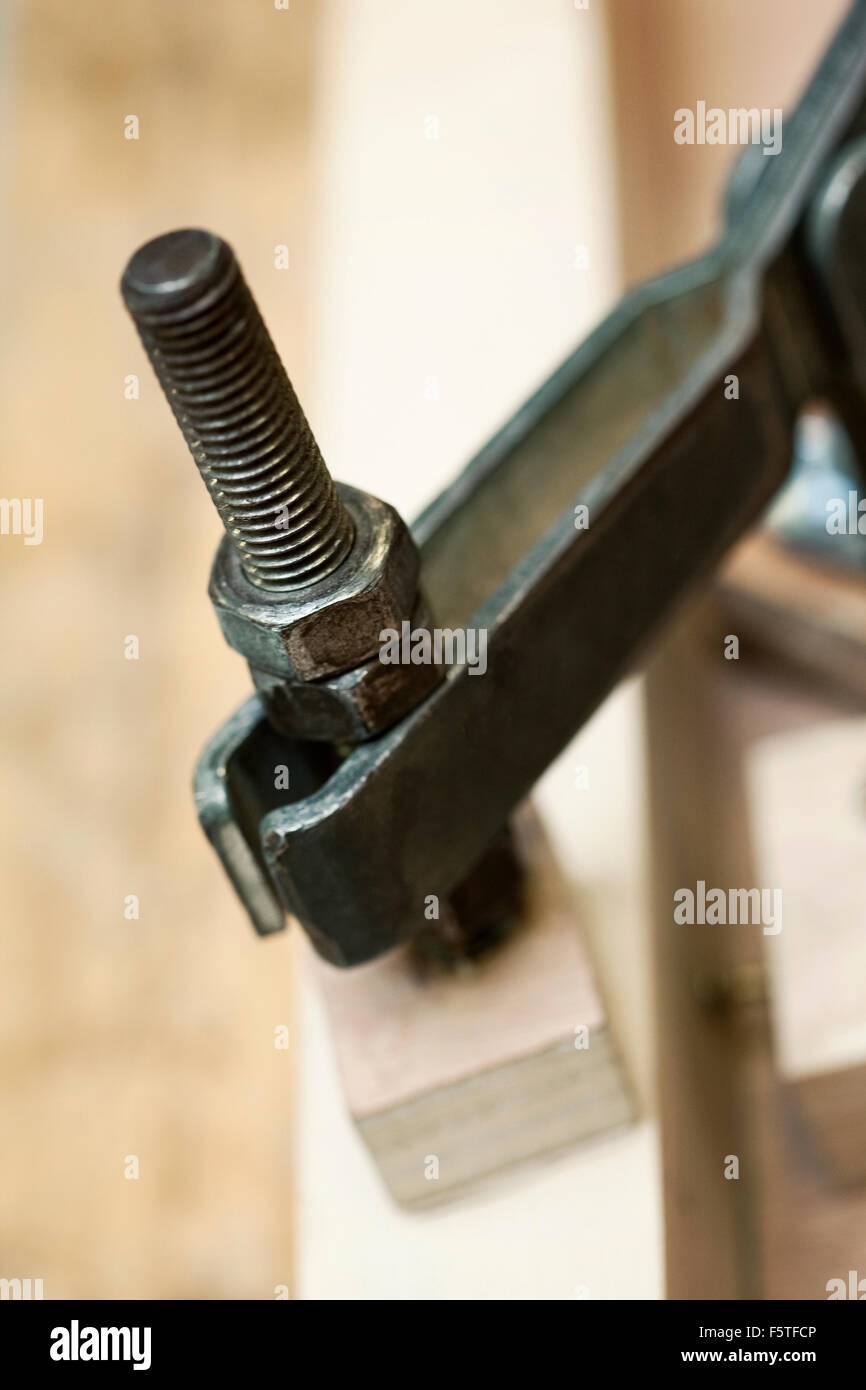 Close up d'un outil dans un atelier de menuiserie Banque D'Images