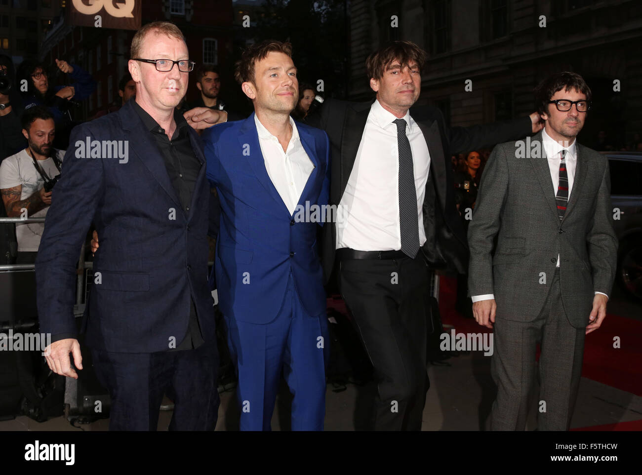 GQ Les hommes de l'année 2015 au Royal Opera House - Arrivées en vedette : Blur, Damon Albarn, Graham Coxon, Alex James, Dave Rowntree Où : London, Royaume-Uni Quand : 08 Oct 2015 Banque D'Images