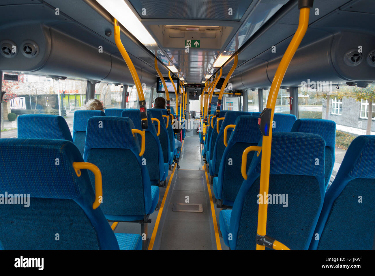 Intérieur de l'autobus de ville au nord de Copenhague, au Danemark. Un S-bus, les rues S-trains dans la grande région de Copenhague. Plus rapide et fréquente. Banque D'Images