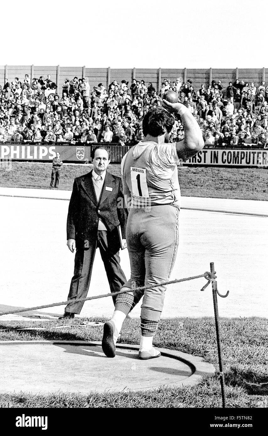 Geoff Capes shot putter Mcewan Gateshead 1970 Jeux Banque D'Images