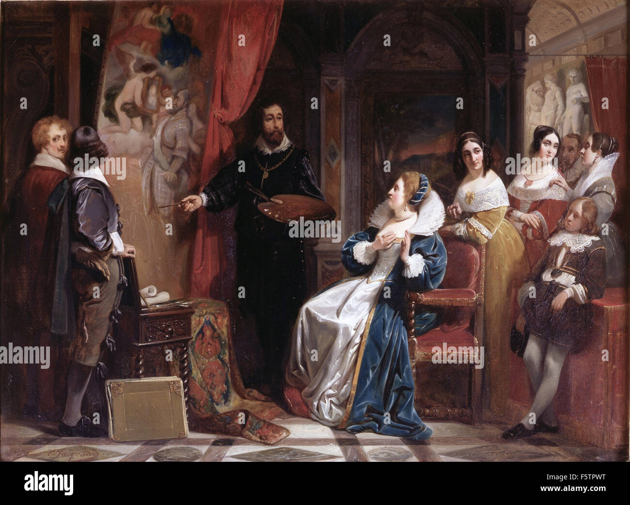 Claudius Jacquand - Marie de Médicis de Rubens en visite Banque D'Images