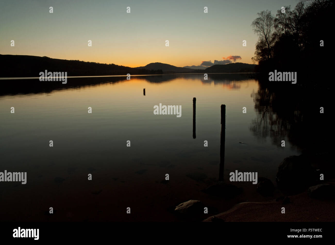 Coucher du soleil sur le Loch Rannoch Banque D'Images