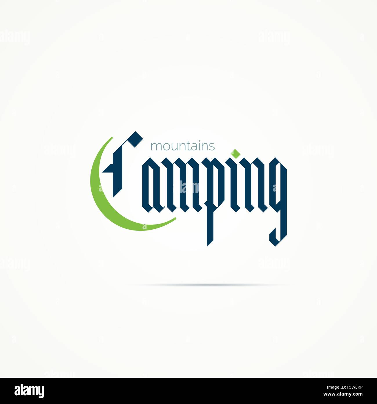 Logo Camping écrit en police gothique moderne. Illustration de Vecteur