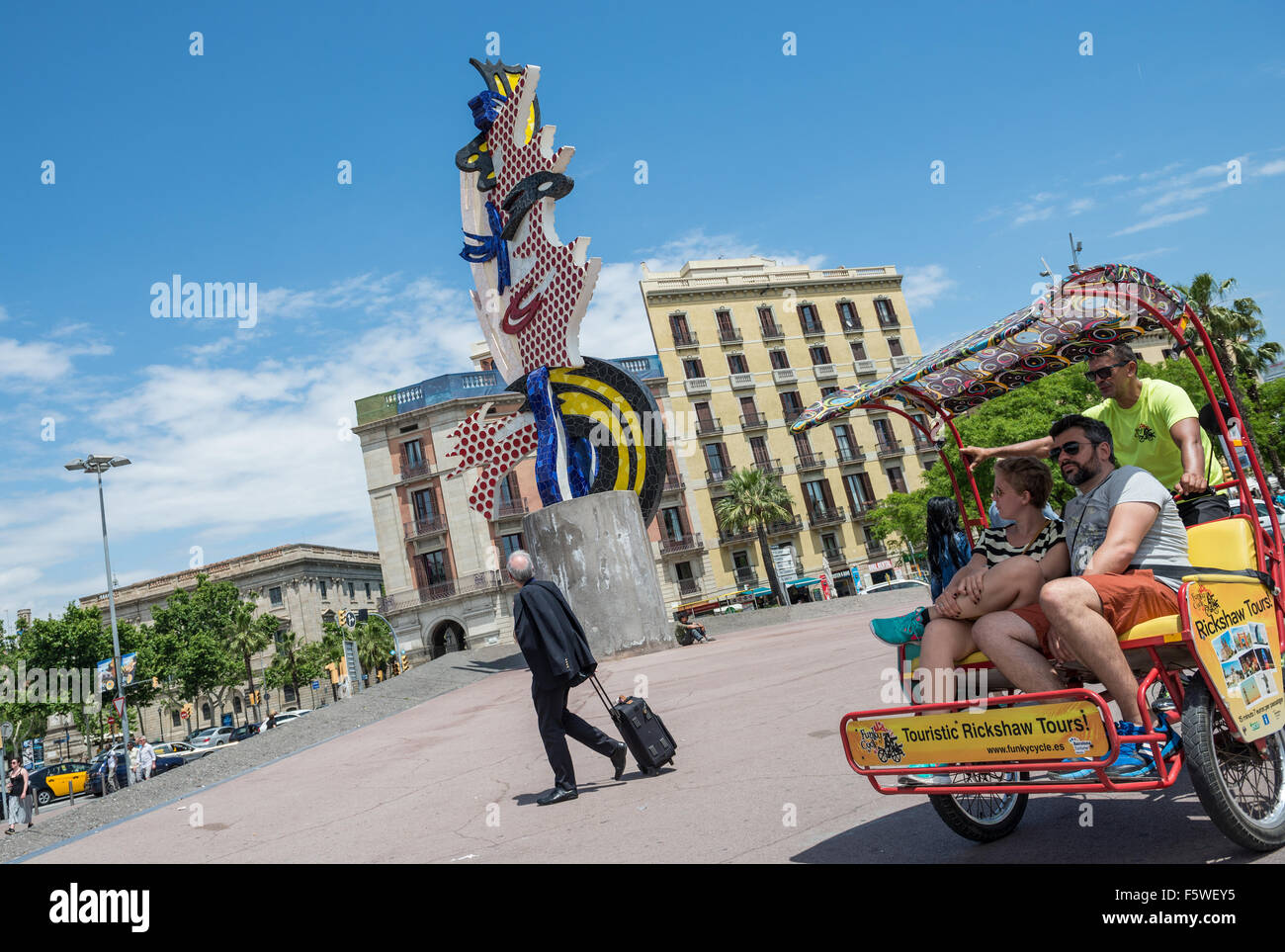 El Cap de Barcelone (la tête) surréalisme sculpture de l'artiste américain Roy Lichtenstein à Barcelone, Espagne Banque D'Images