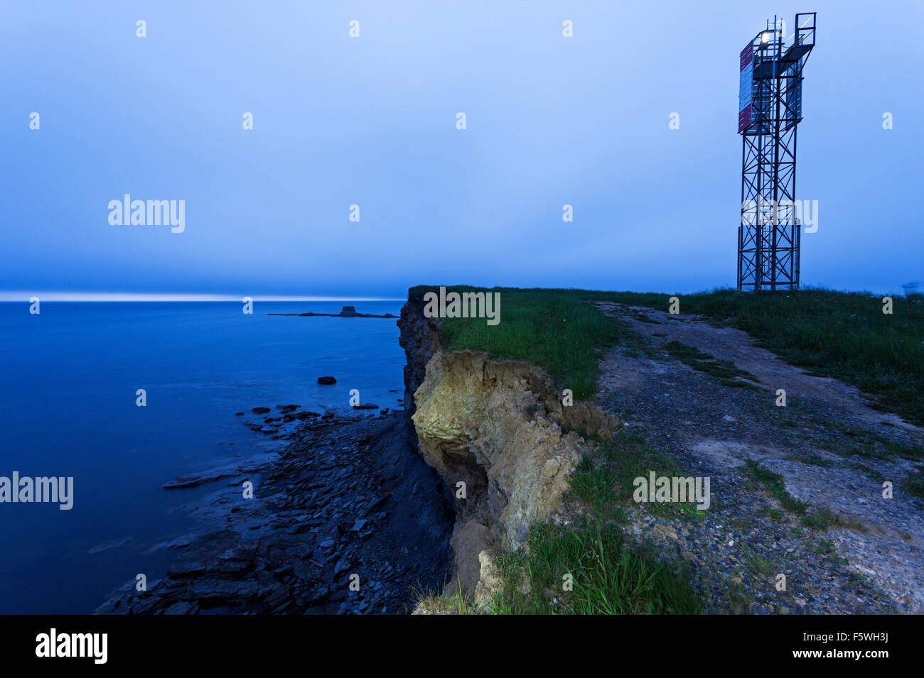 Le phare de Point Aconi au crépuscule Banque D'Images