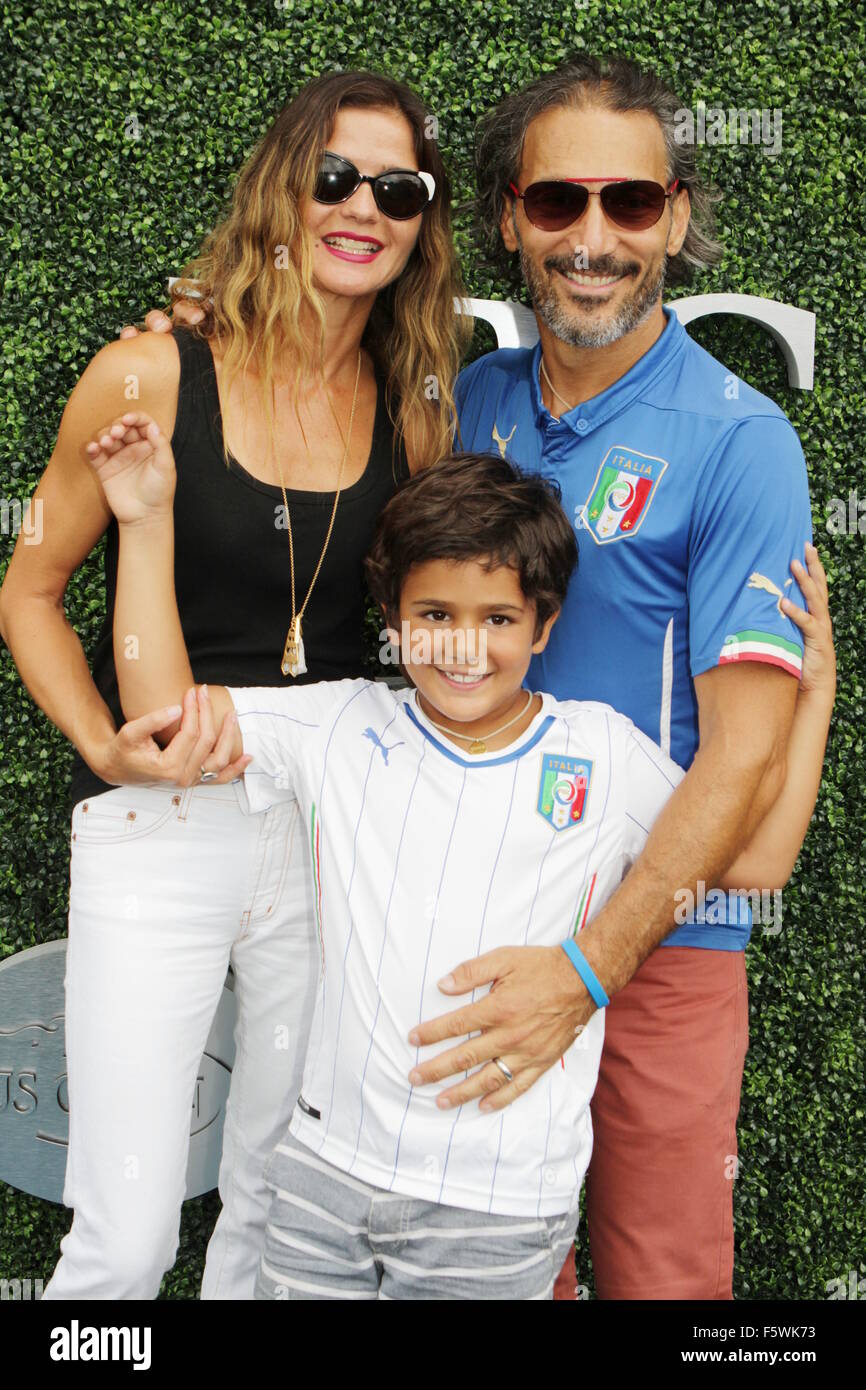 2015 US Open de Tennis - la finale des femmes contre Flavia Pennetta et Roberta Vinci à l'USTA Billie Jean King National Tennis Center avec : Jill Hennessy, Paolo Mastropietro, fils Marco Où : New York City, New York, United States Quand : 13 Oct 2015 Banque D'Images