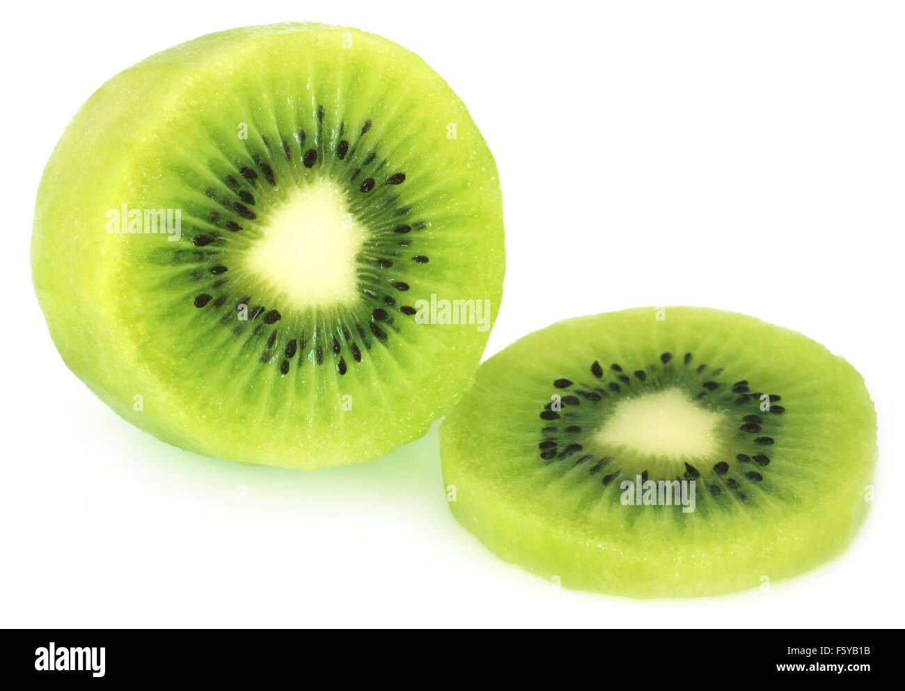 Les kiwis frais sur fond blanc Banque D'Images