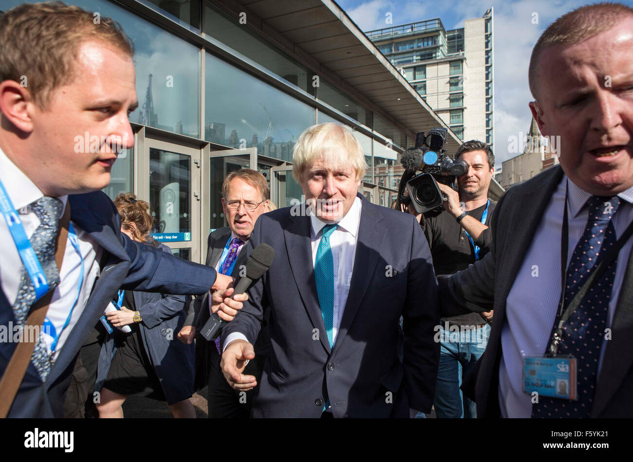 Congrès du Parti conservateur à Manchester aujourd'hui (mardi 6 octobre) Maire de Londres Boris Johnson arrive Banque D'Images