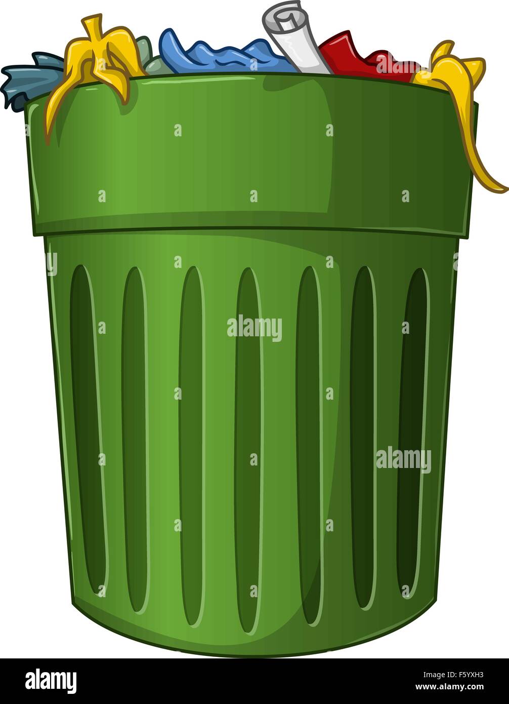 Un vecteur illustration d'une grande poubelle verte avec corbeille à  l'intérieur Image Vectorielle Stock - Alamy