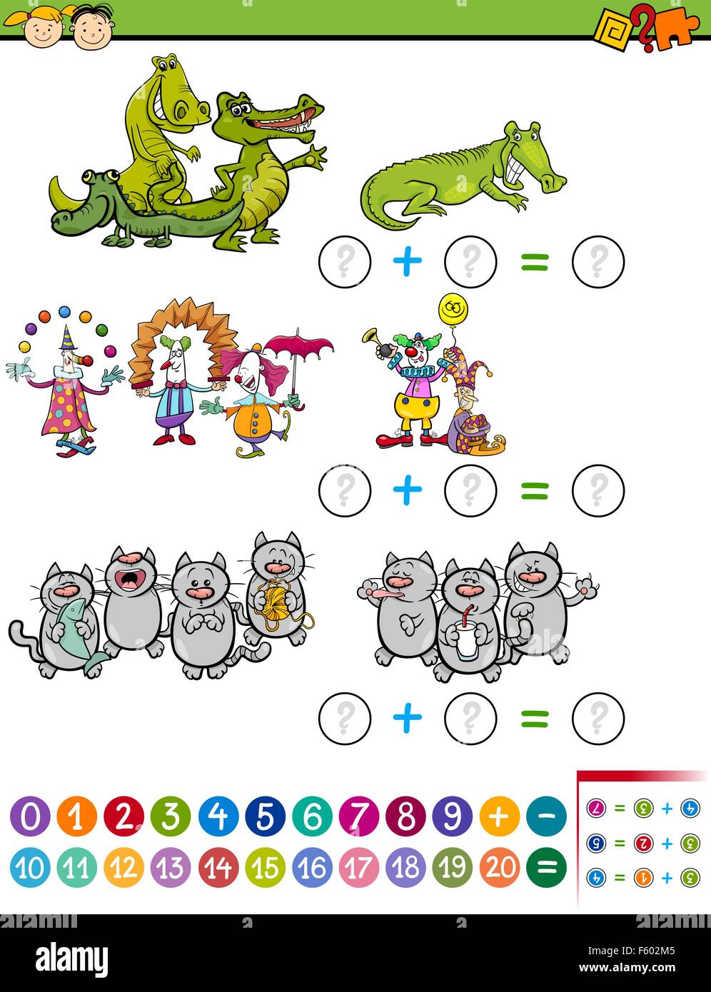 Cartoon Illustration de l'enseignement du calcul mathématique tâche ...