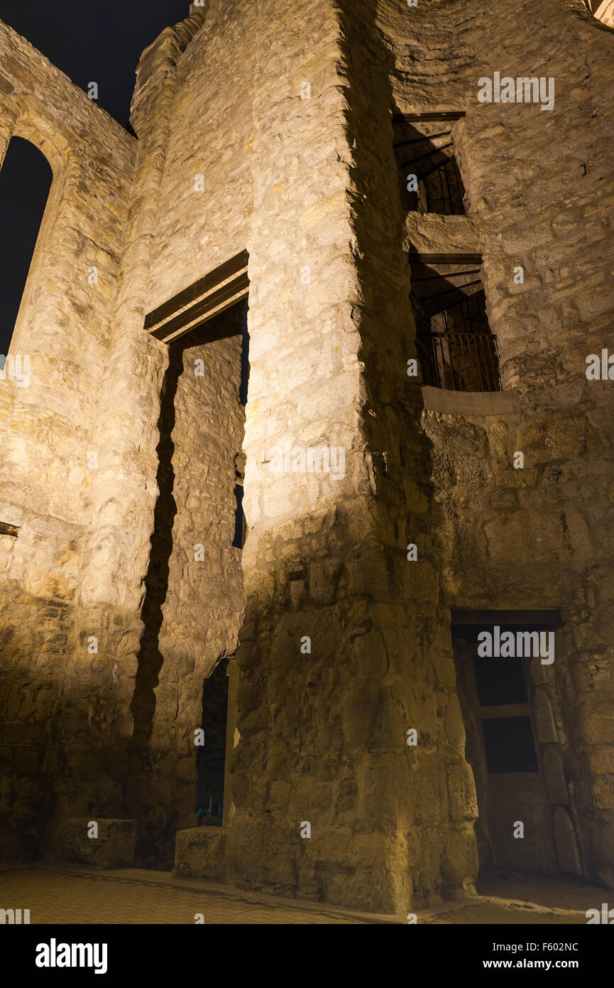Fermer la vue des murs de la cathédrale de Saint-Boniface, Winnipeg, Manitoba, Canada. Banque D'Images