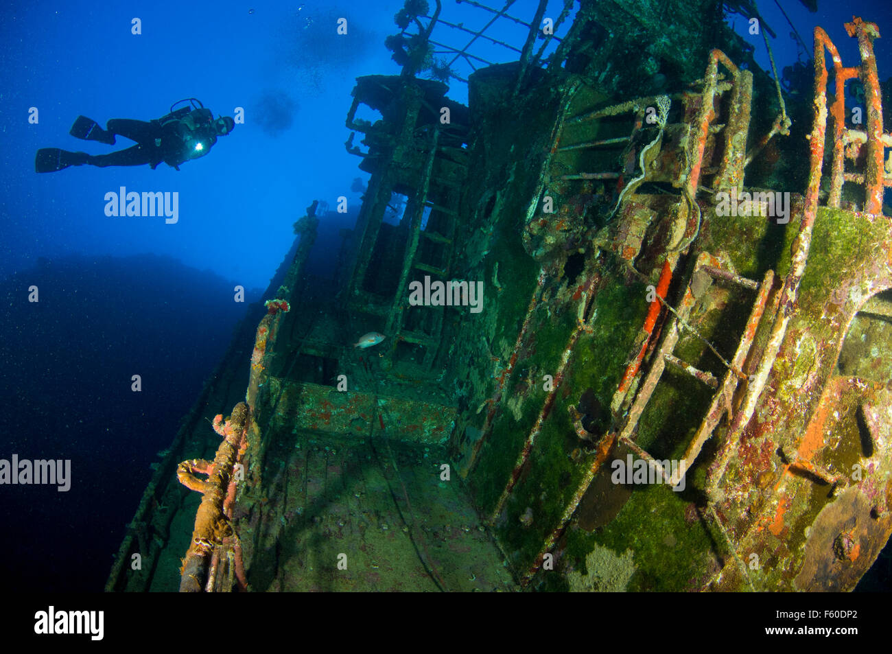 Explore plongeur wreck Banque D'Images
