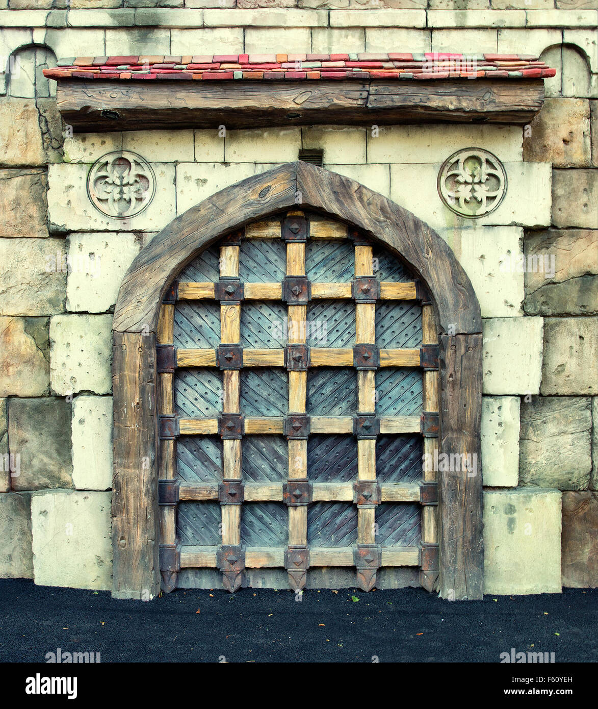 Portes du château médiéval. La texture de fond ou Banque D'Images