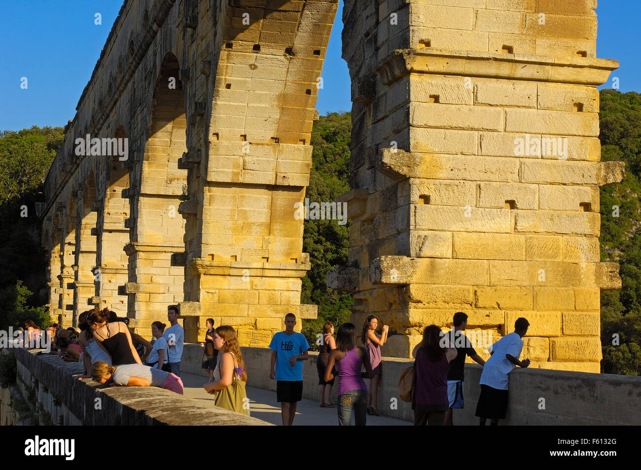 Pont du Gard, aqueduc romain. Gard, Provence. France Banque D'Images