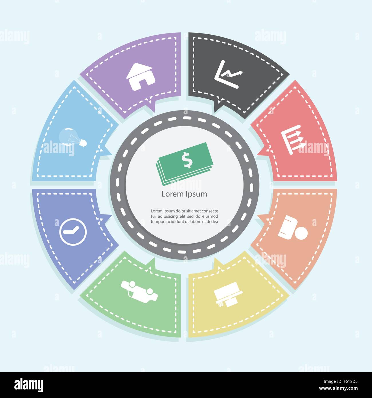 Circle business concepts, infographie, VECTOR, EPS10 Illustration de Vecteur