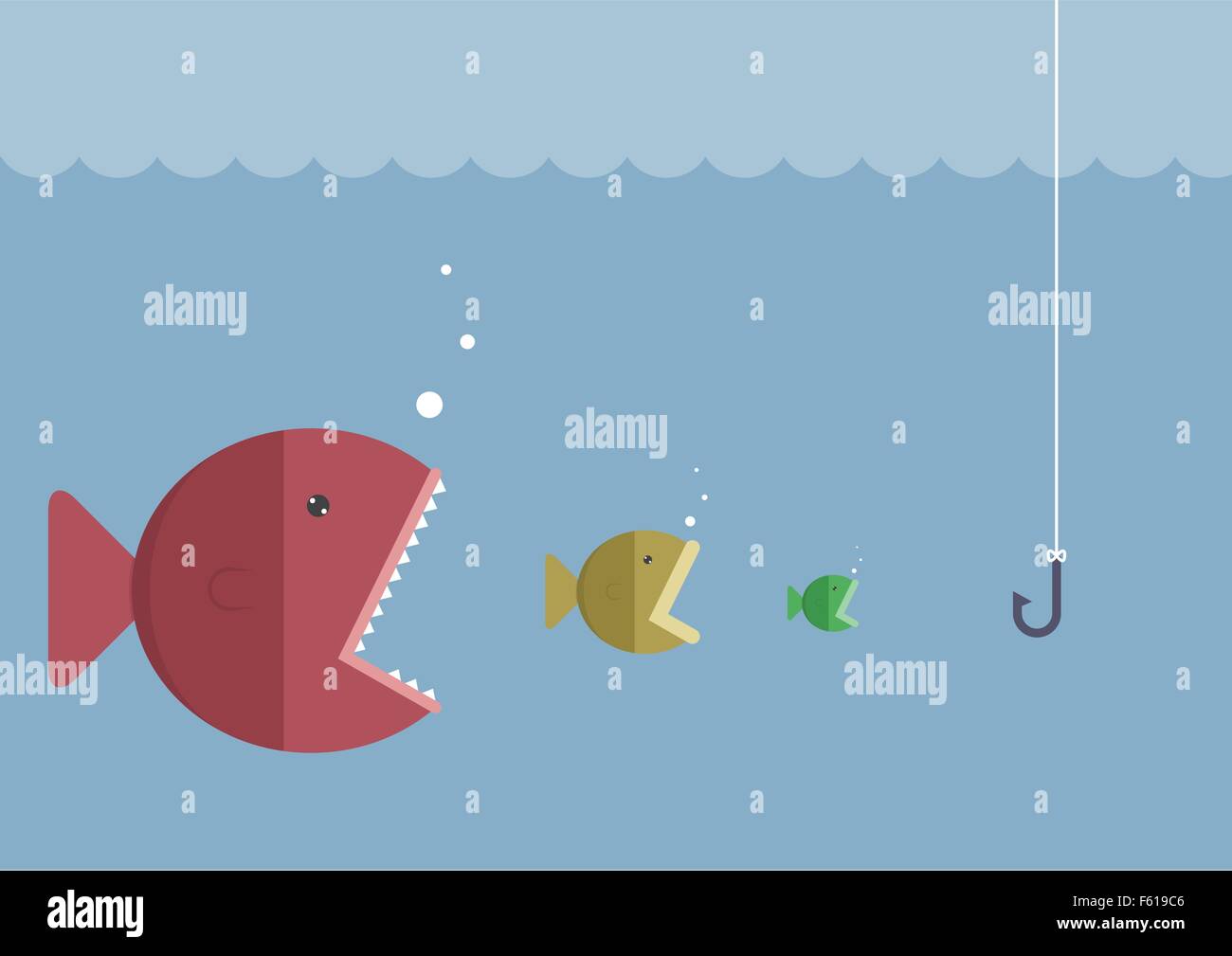 Les gros poissons mangent les petits, VECTOR, EPS10 Illustration de Vecteur