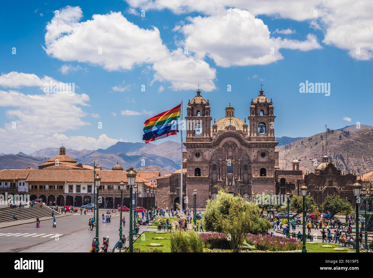 La Plaza de Armas dans le centre historique de Cusco, Pérou Banque D'Images